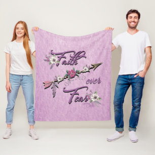 Faith Over Fear Fleece Blanket Deken