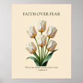 Faith over fear, floral Christian wall art  Poster (Voorkant)