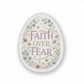 Faith Over Fear Floral Easter Egg Religious  Sticker (Voorkant)