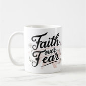 Faith Over Fear | Floral Motivational Mug Koffiemok (Links)