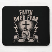Faith Over Fear Funny Christian Workout Gym Jesus  Muismat (Voorkant)