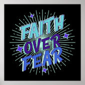 Faith Over Fear Galaxy Burst Design Poster (Voorkant)