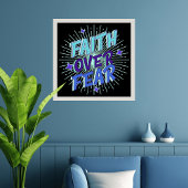 Faith Over Fear Galaxy Burst Design Poster