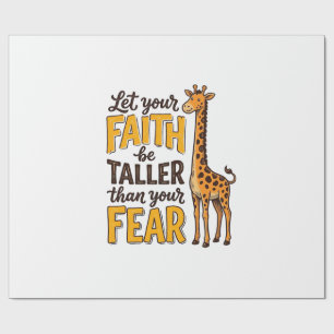 Faith Over Fear Giraffe Vintage Christelijk T-shir Cadeaupapier