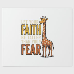 Faith Over Fear Giraffe Vintage Christelijk T-shir Cadeaupapier