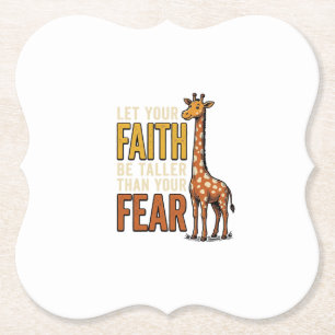 Faith Over Fear Giraffe Vintage Christelijk T-shir Kartonnen Onderzetters
