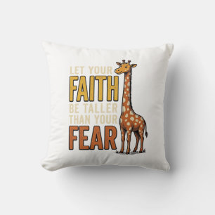 Faith Over Fear Giraffe Vintage Christelijk T-shir Kussen