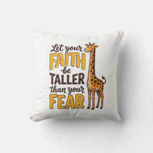 Faith Over Fear Giraffe Vintage Christelijk T-shir Kussen