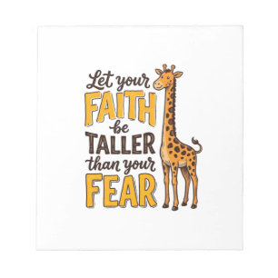 Faith Over Fear Giraffe Vintage Christelijk T-shir Notitieblok