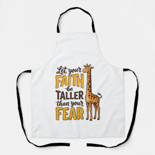 Faith Over Fear Giraffe Vintage Christelijk T-shir Schort