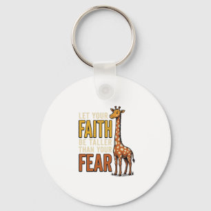 Faith Over Fear Giraffe Vintage Christelijk T-shir Sleutelhanger