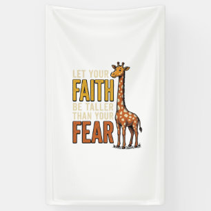 Faith Over Fear Giraffe Vintage Christelijk T-shir Spandoek