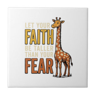 Faith Over Fear Giraffe Vintage Christelijk T-shir Tegeltje