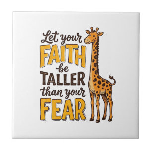 Faith Over Fear Giraffe Vintage Christelijk T-shir Tegeltje