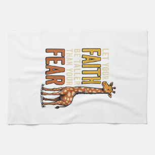 Faith Over Fear Giraffe Vintage Christelijk T-shir Theedoek