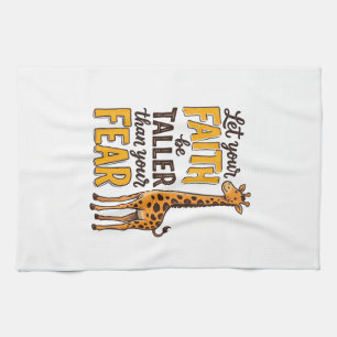 Faith Over Fear Giraffe Vintage Christelijk T-shir Theedoek