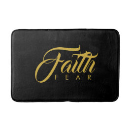 Faith Over Fear Gold en Black Badmat