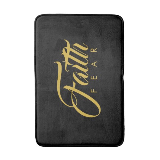 Faith Over Fear Gold en Black Badmat (Voorkant Verticaal)