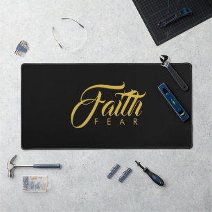Faith Over Fear Gold en Black Bureaumat