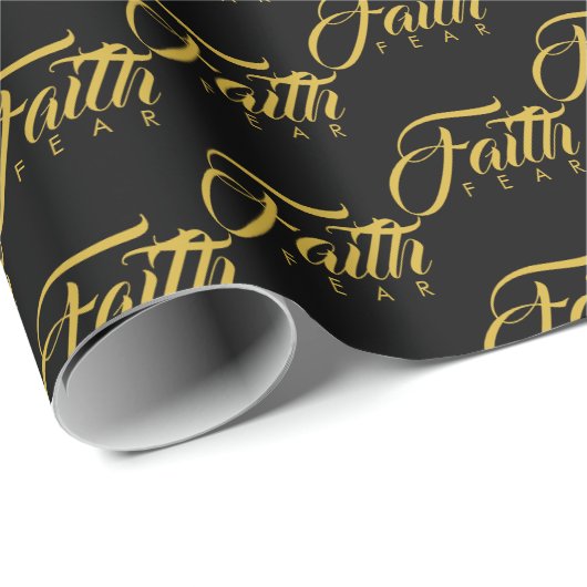 Faith Over Fear Gold en Black Cadeaupapier (Rol Hoek)