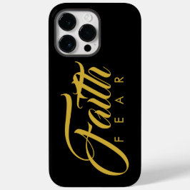 Faith Over Fear Gold en Black iPhone 16 Hoesje