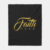 Faith Over Fear Gold en Black Fleece Deken (Voorkant)