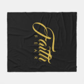 Faith Over Fear Gold en Black Fleece Deken (Voorkant (Horizontaal))