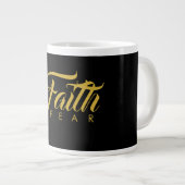 Faith Over Fear Gold en Black Grote Koffiekop (Voorkant rechts)
