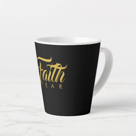 Faith Over Fear Gold en Black Latte Mok (Rechterhoek)