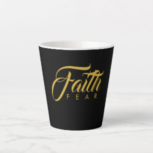 Faith Over Fear Gold en Black Latte Mok