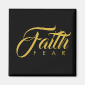 Faith Over Fear Gold en Black Magneet (Voorkant)