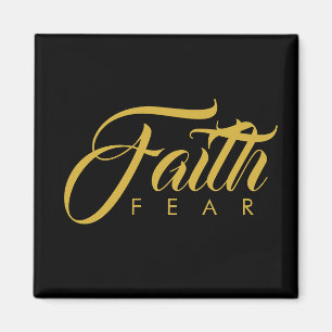 Faith Over Fear Gold en Black Magneet
