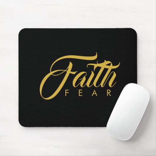 Faith Over Fear Gold en Black Muismat (Met muis)