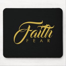Faith Over Fear Gold en Black Muismat