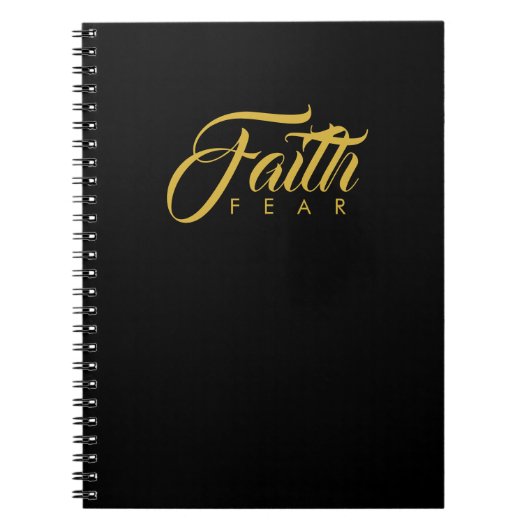 Faith Over Fear Gold en Black Notitieboek (Voorkant)
