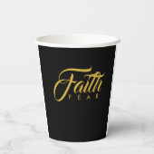 Faith Over Fear Gold en Black Papieren Bekers (Achterkant)