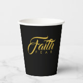 Faith Over Fear Gold en Black Papieren Bekers (Voorkant)