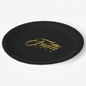 Faith Over Fear Gold en Black Papieren Bordje (Gekanteld)