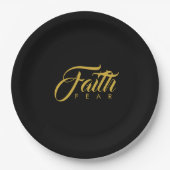 Faith Over Fear Gold en Black Papieren Bordje (Voorkant)