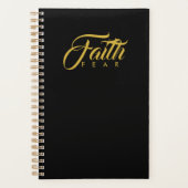 Faith Over Fear Gold en Black Planner (Voorkant)