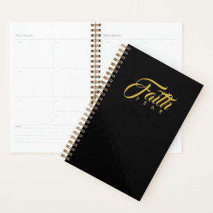 Faith Over Fear Gold en Black Planner