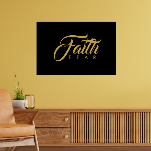 Faith Over Fear Gold en Black Poster (Woonkamer 2)