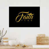 Faith Over Fear Gold en Black Poster (Keuken)