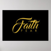 Faith Over Fear Gold en Black Poster (Voorkant)
