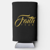 Faith Over Fear Gold en Black Seltzer Blikjeskoeler (Achterkant)