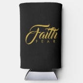 Faith Over Fear Gold en Black Seltzer Blikjeskoeler (Voorkant)