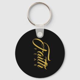 Faith Over Fear Gold en Black Sleutelhanger