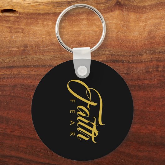 Faith Over Fear Gold en Black Sleutelhanger (Achterkant)