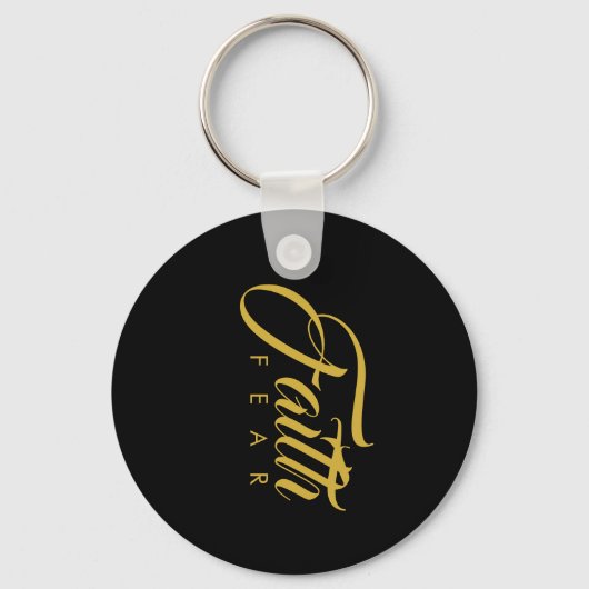 Faith Over Fear Gold en Black Sleutelhanger (Achterkant)