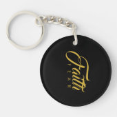 Faith Over Fear Gold en Black Sleutelhanger (Voorkant)